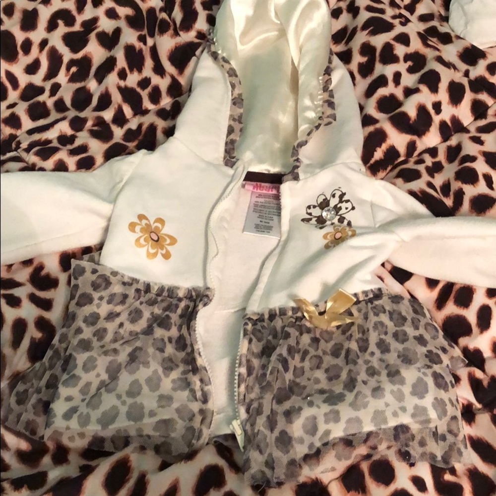 Baby girl zipper hoody animal print and flowers